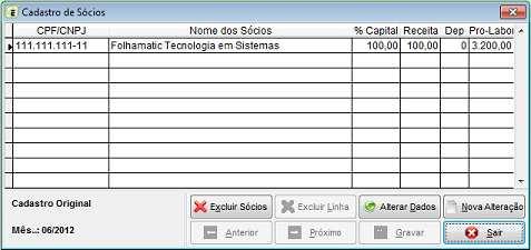 Digitações Manuais e Conferências Cadastro dos Sócios Menu Arquivos/