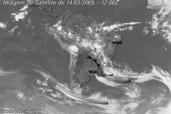 Frente fria e quente na Região Sul do Brasil Observe a FF no continente e a FQ no oceano 6.