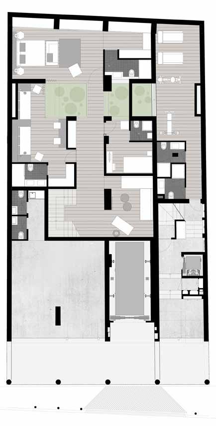 Piso 0 16 Piso 1 15 1 Suite [27m 2 ] 2 Quarto de vestir [7,5m 2 ] 3 I.S. [5m 2 ] 4 Pátio [6,7m 2 ] 1 2 3 1 Suite [15,3m 2 ] 2 Quarto de vestir [4,2m 2 ] 3 I.S. [4m 2 ] 4 Suite [14m 2 ] 5 Pátio [3,3m 2 ] 5 I.