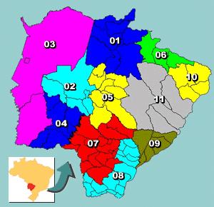 37 Figura 1 - Mapa ilustrando as 11 micro-regiões do Estado de Mato Grosso do Sul. Fonte: Secretaria Estadual de Mato Grosso do Sul.