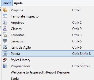 Paleta Caso a janela Paleta não esteja visível,