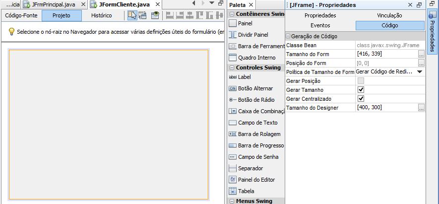 Formulário Centralizado Para centralizar um formulário no centro da tela, faça: 1) Selecione o formulário 2) Na Janela de Propriedade,