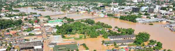 palmente, enchentes ou inundações com escorregamento de encostas, que estão ocorrendo sucessivamente desde 2009. Nos últimos três anos ocorreram enchentes consideráveis em Rio Branco.