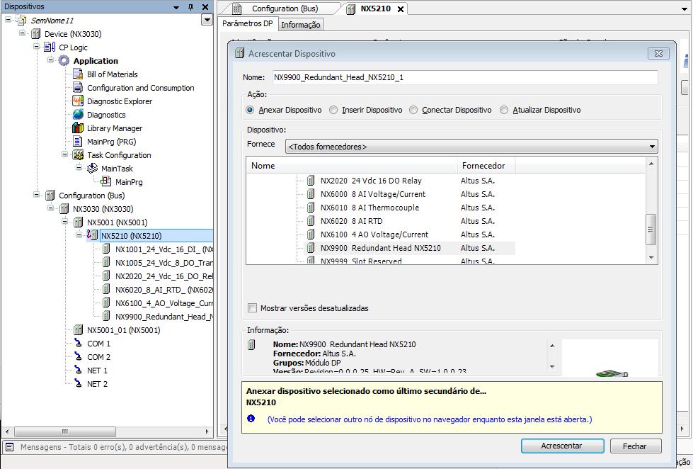 4. Configuração Rede Redundante Para a configuração de uma rede redundante, utilizando a série Nexto, assemelhasse ao processo de configuração da rede simples, no entanto, ao invés de adicionarmos