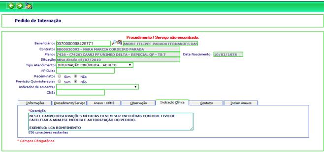 MANUALWEB 10 MANUALWEB 11 Tela 8 Indicação Clínica: informe a indicação clínica da cirurgia (obrigatório) Tela 10 Incluir anexos: informe a