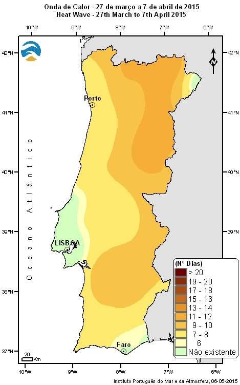 Abril Abril foi um mês seco e quente. O valor médio da temperatura média do ar foi o 3º valor mais alto e o valor médio da temperatura máxima do ar foi o 2º valor mais alto dos últimos 18 anos.