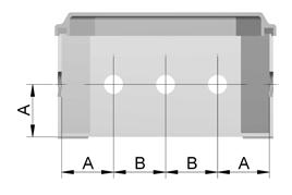 Distância Mínima B entre furos (mm) ø Nominal 1/2 3/4 1 1.1/4 1.1/2 2 2.