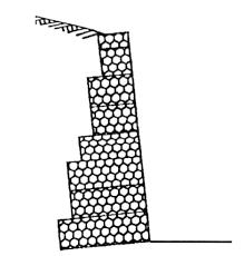 Muros de Gabião No caso de muros de grande altura, gabiões mais baixos (altura = 0,5m), que