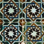 Azulejos Hispano-Mouriscos, exemplares da técnica alicatado, em Marrakesh, Marrocos[81]. 1.2. Técnica de corda-seca A técnica de corda-seca, do final séc. XV - início séc.