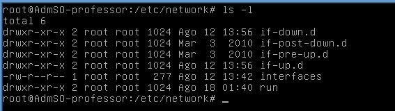 O diretório /etc/network Neste diretório encontramos os arquivos de configuração das interfaces de rede e dos