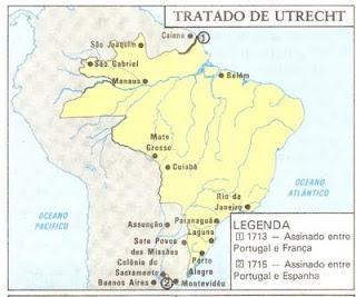 1713-1715 Tratados de Utrecht O tratado de Utrecht(1713) assinado entre Portugal e França.