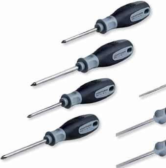 2 x 8 PH 1-2 PZ 1-2 Standard Inox 4170 Reversible ratchet blade screwdriver set with 8 double end blades (= 16 screwdrivers) and blade with bit-adapter. Variable blade-length setting 50-150.