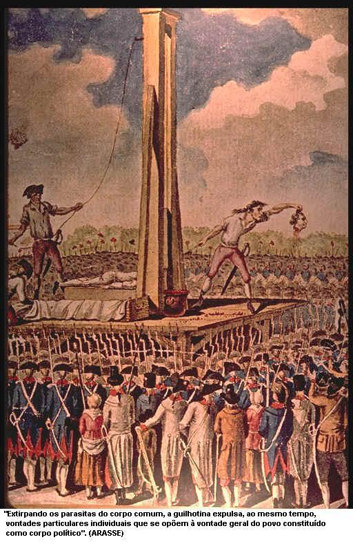 O Período do Terror Execução na guilhotina de membros do próprio partido jacobino, como Georges-Jacques Danton (1759-1794), confundindo inimigos e aliados.