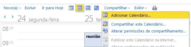 6.6 Como adicionar um calendário Você pode adicionar o calendário de qualquer outra pessoa à sua lista no OWA.