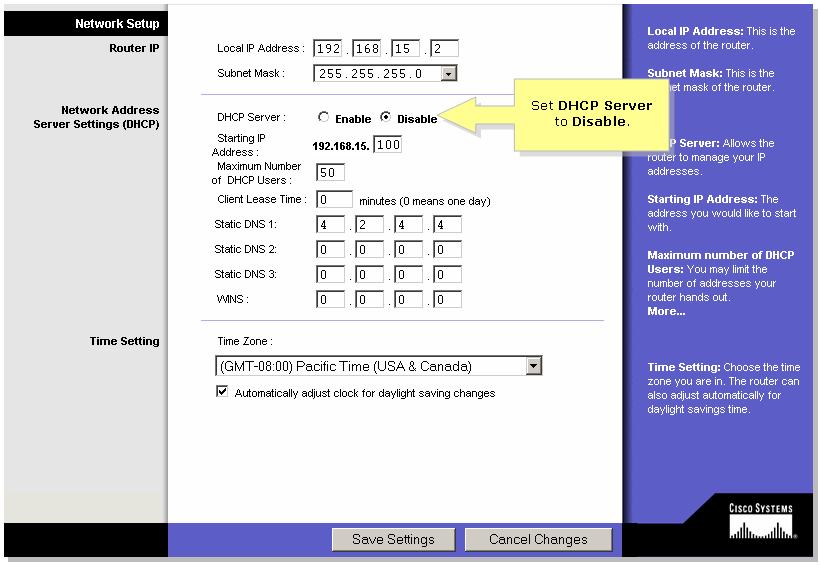 acesso de rede (DHCP) e