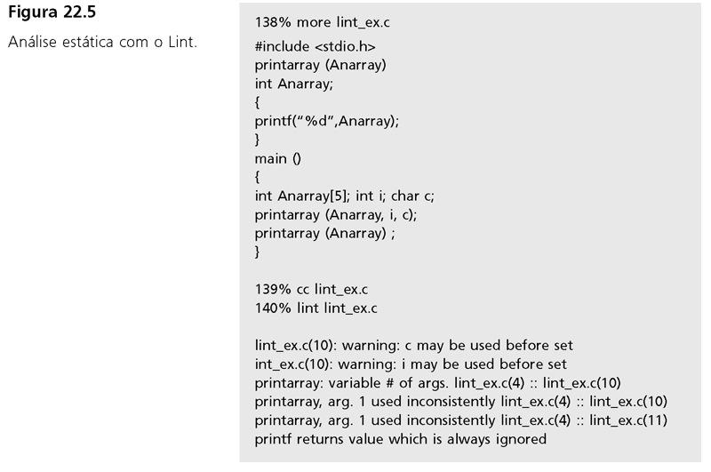 Análise estática com o Lint Ian Sommerville 2006
