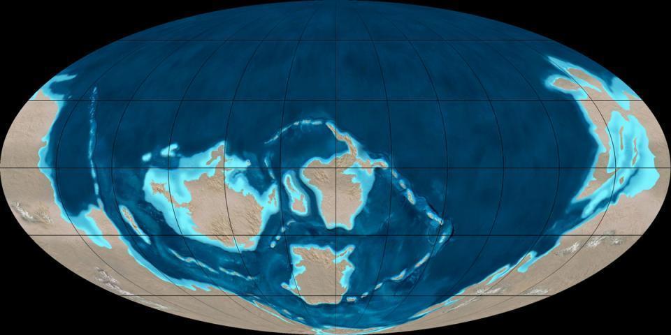 Paleogeografia Cambriano áreas emersas Oceano