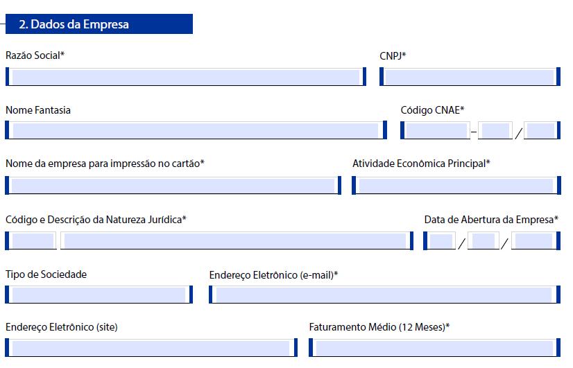 Dados da Empresa: informações que constam no contrato social Preencha os dados referentes à empresa, conforme informado no contrato social da mesma.