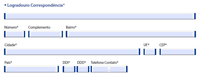 Dados da Empresa: Endereço de Correspondência Preencha os