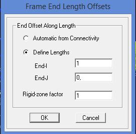 81 Para garantir a rigidez desses elementos foi utilizado o comando End (Length) Offsets, que permite determinar um fator de rigidez aos