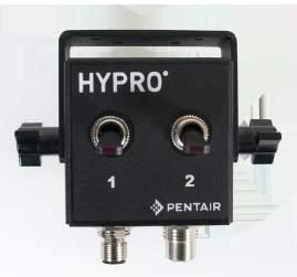 Controlador para Bicos Descentrados de Cerca Características e Benefícios da Caixa de Interruptor: Controle uma ou duas válvulas Hypro ProStop-E com um fácil interruptor