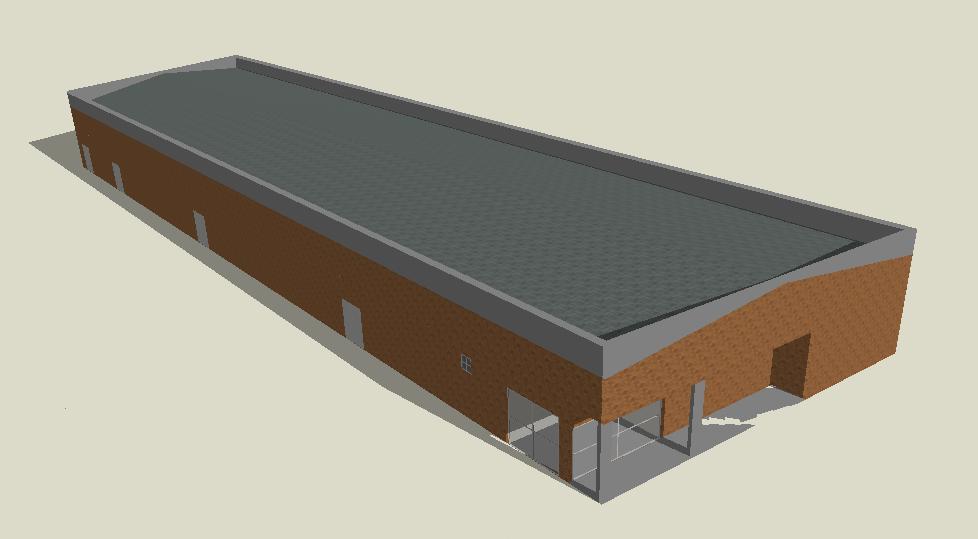 Modelação de Edifícios no Design Builder 45 Figura 3.3 Construção tridimensional do supermercado. i.