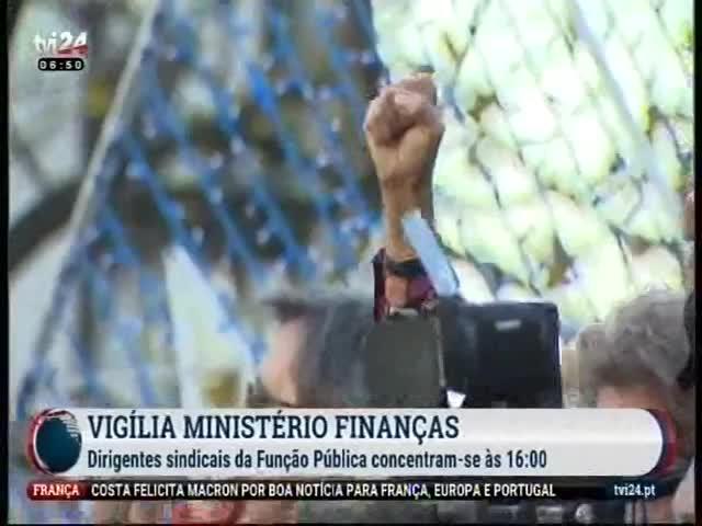 Ministério das Finanças, a concentração é promovida pela Federação Nacional dos Sindicatos