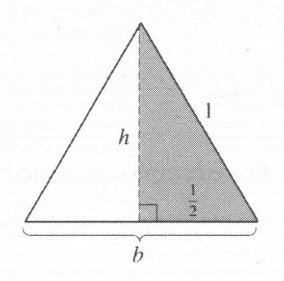 3. Triângulos Exemplo 4: Ache a área de um triângulo equilátero cujos lados têm 1 pé de comprimento.