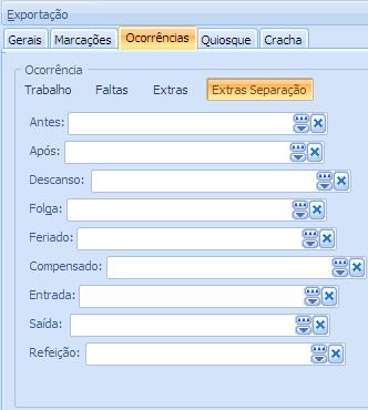 48 1.10.3.4. Ocrrências / Extras Separaçã Definições ds cálculs - Guia Ocrrências Extras Separaçã Antes crrência que deve ser calculada cm hras extras, Antes d expediente nrmal e que ultrapassem