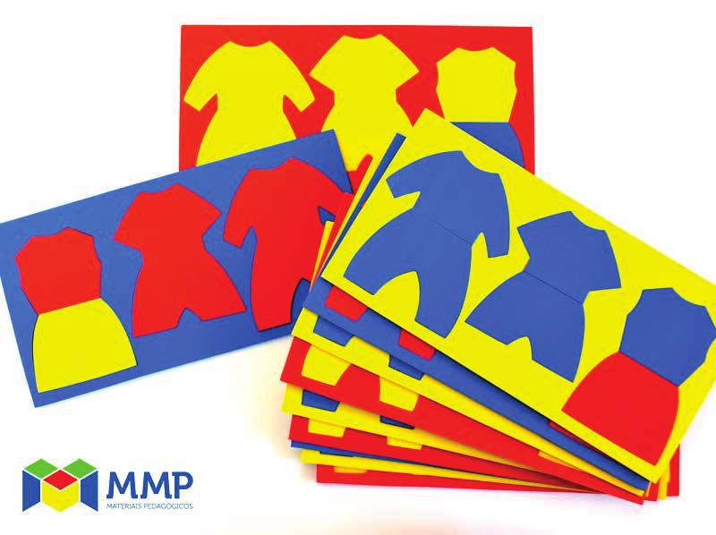 Kit Roupinhas - (EI-EFI) Criação MMP Kit Polinômios - (EFII - EM) Criação MMP Descrição: Quadrados e retângulos em EVA com uma face azul e a outra vermelha onde associamos os positivos e negativos em