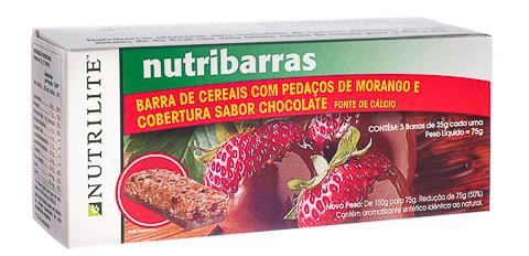 Nutribarras Alimentação balanceada que ajuda a cuidar de seu corpo de maneira simples e saudável Alto teor de cálcio Sem gorduras trans Com menos de 85 Kcal Recomendação: