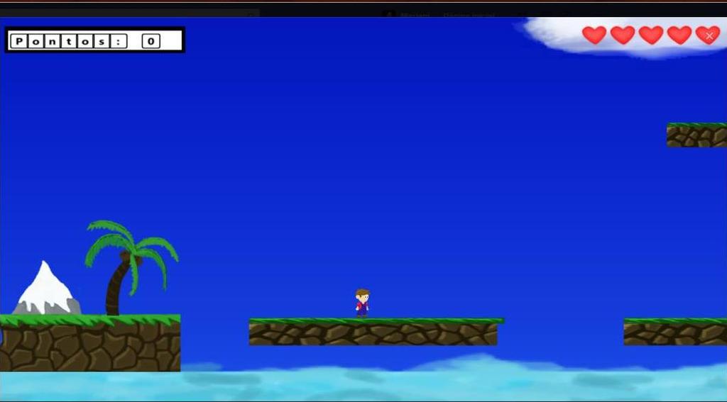 Na primeira, fase o jogador deve controlar o personagem com as teclas direcionais do teclado, pulando pelas plataformas para pegar os alimentos que o Super Dentinho jogar.