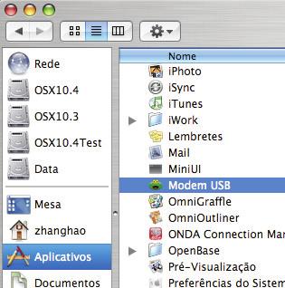 Após a instalação selecionar Finder Aplicativos e econtrará listado o programa Modem USB. 3.2.