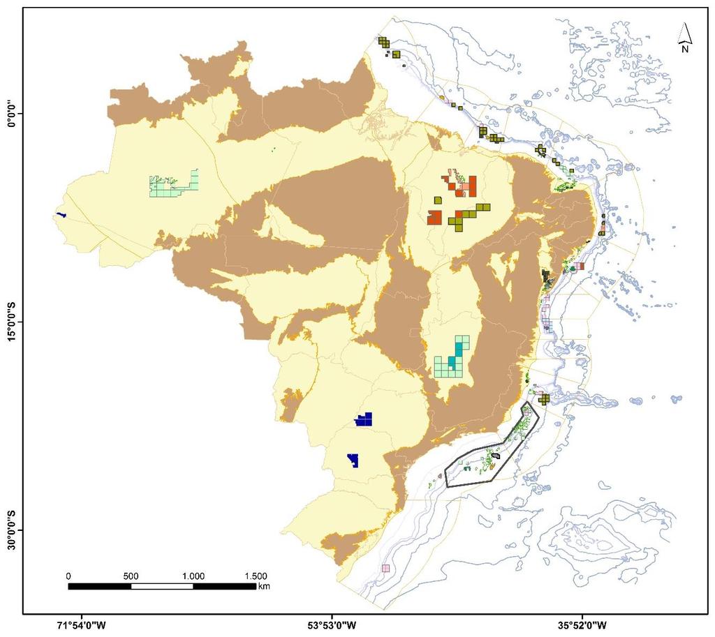 Introdução Área Sedimentar: 7,5 milhões km 2 Área em concessão ~ 260.