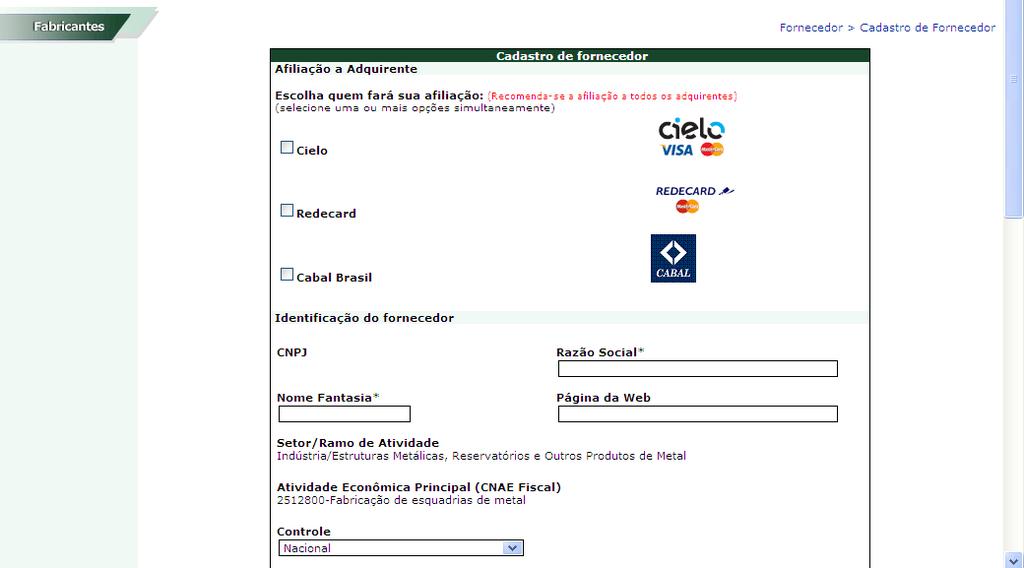 4.1.3) Aceite das Normas de Utilização do Portal. Ler atentamente as Normas de Utilização do Portal de Operações do BNDES e, caso esteja de acordo, clicar no botão Aceito. 4.1.4) Escolha da(s) Afiliadora(s) e preenchimento da Proposta de Afiliação.