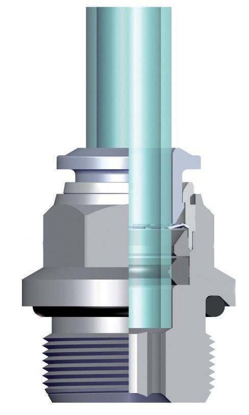 conexão entre o tubo e a conexão assegura uma vedação total também em condições de impactos e vibrações.