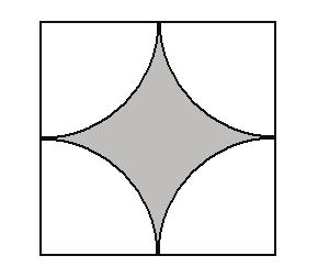 Exemplo 33 Na Figura 3 temos um quadrado de lado e quatro arcos de circuferêcias de mesmo raio Calcule a área sombreada Figura: 3: Exemplo 3 Solução: Basta observar que os quatro arcos determiam