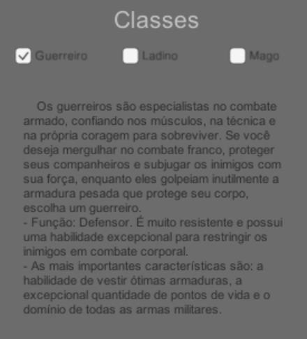 Operacionalidade: Criação de personagens Jogador: Raça Classe Atributos