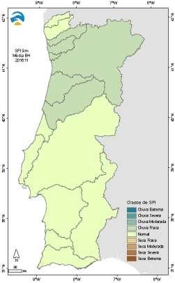 SPI 9 m Mar. a Nov. 2016 Figura 7 Distribuição espacial do índice de seca SPI 9 m (Mar. a Nov. 2016) 4.