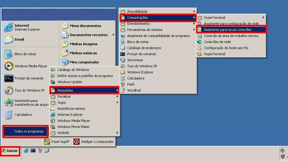Criar um discador no Windows XP 16- Clique