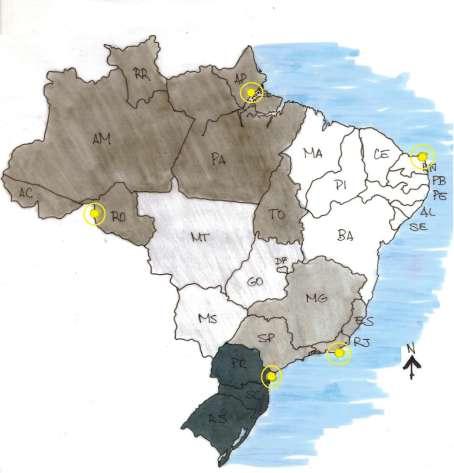 A partir da pesquisa e revisão bibliográfica, foram selecionados os seguintes casos: Localização geográfica dos exemplares selecionados ( 2010 (AUTORA, I. Forte dos Reis Magos (Natal RN) II.