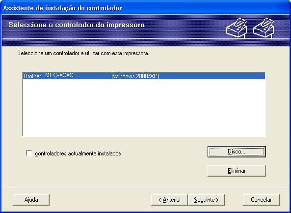 Assistente de instalação do controlador (apenas Windows ) e Escolha o controlador da impressora, se pretender instalar.