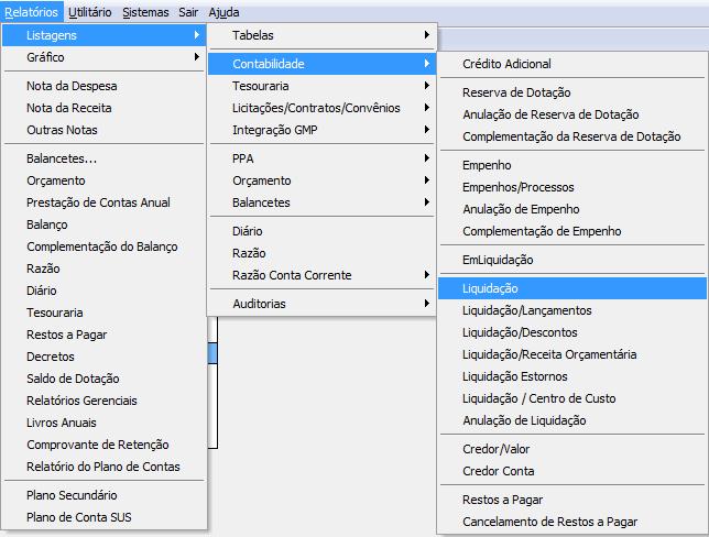 Ao clicar sobre o relatório será aberta a