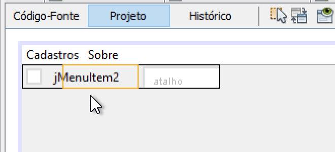 Adicionar Item de Menu - Adicionar componente Item de Menu (JMenuItem)