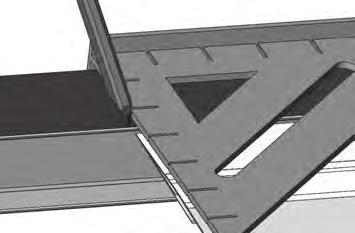 secções de escada com balaústres em alumínio 5 8 11 Transfira o comprimento da travessa inferior cortada para o perfil em H.