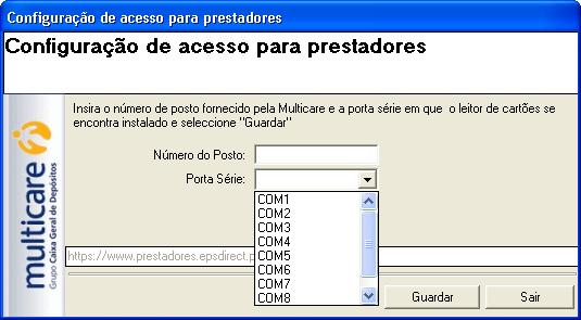 prestadores: Instalação c/ leitor USB Instalação c/ leitor porta série Aconselhamos a contactar o vosso gestor