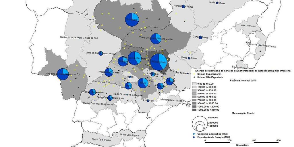 Resultados Mapas Temáticos: Capacidade Instalada e Relação Consumo x Exportação de energia