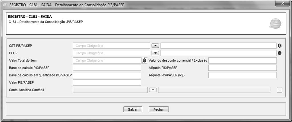 período, por documento fiscal, no Registro C100 e registros filhos. 2.