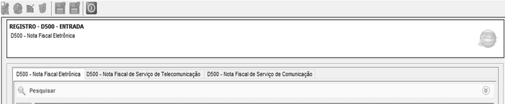 REGISTRO D500: NOTA FISCAL DE SERVIÇO DE COMUNICAÇÃO (CÓDIGO 21) E NOTA FISCAL DE SERVIÇO DE TELECOMUNICAÇÃO (CÓDIGO 22) DOCUMENTOS DE AQUISIÇÃO COM DIREITO A CRÉDITO Neste registro deverá a pessoa