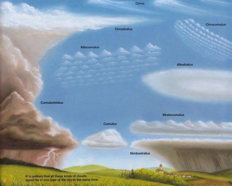 Formação de Nuvens O vapor de água chega a atmosfera por